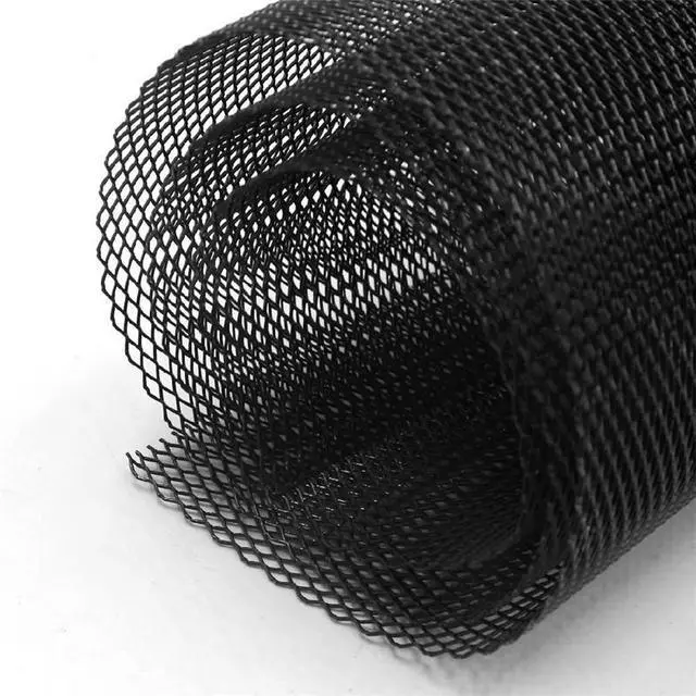 Alt view image 7 of 7 - Paiying Black Aluminum Mesh Grille Cover Car Bumper Fender Hood Vent  47"x15.8"