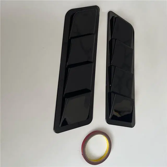 Main image of Paiying Pair  Car Hood Vent Scoop Decorative Cover Trim Glossy Black USA Stock