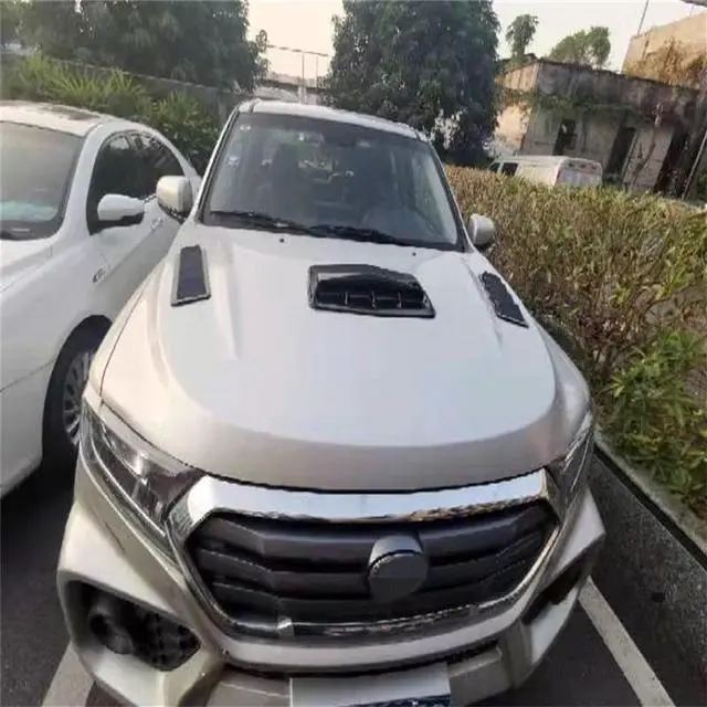 Alt view image 7 of 7 - Paiying Pair  Car Hood Vent Scoop Decorative Cover Trim Glossy Black USA Stock