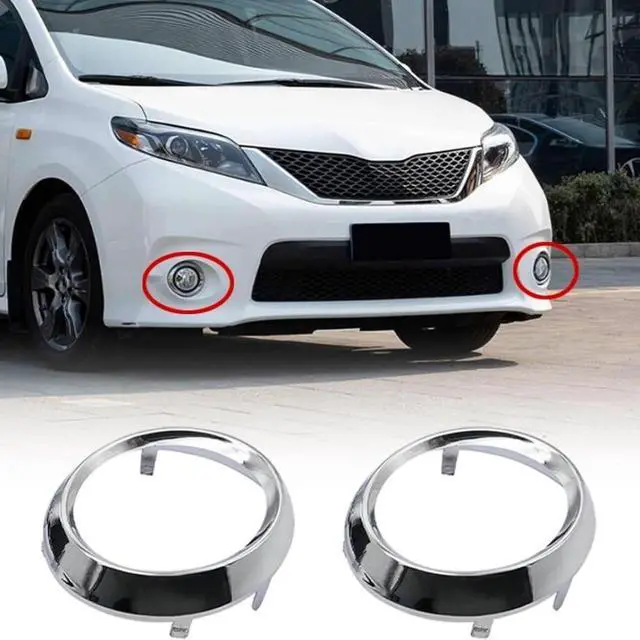 Alt view image 6 of 6 - Acaigel 1 Pair Fog Light Lamp Bezel Cover For Toyota Sienna Se 2011-2017