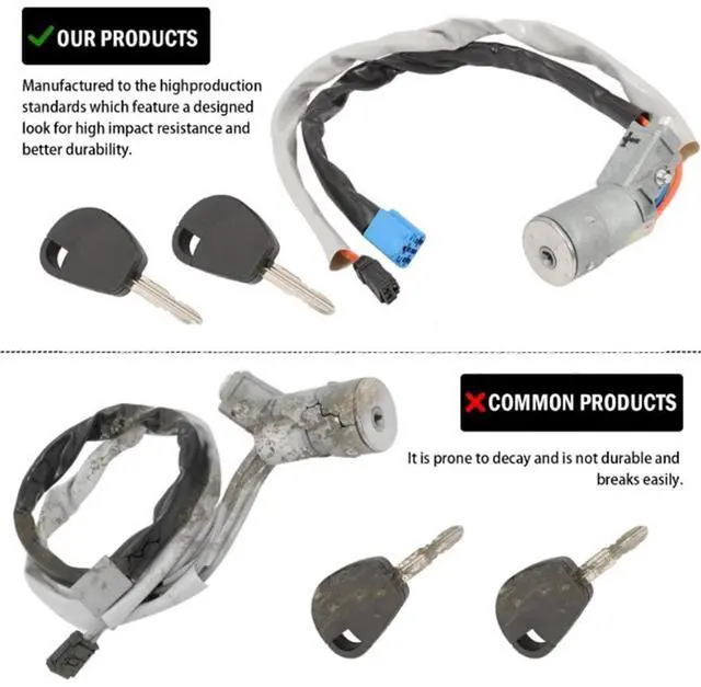 Alt view image 2 of 5 - Yingshan Car Ignition Switch Lock Cylinder Set 4162Cf For Citroen Berlingo Peugeot Partner 2002-2008