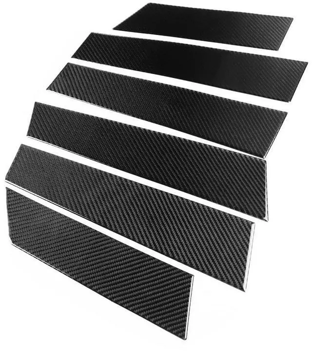 Alt view image 2 of 6 - Acaigel 6Pcs Carbon Fiber Door Window B Pillar Cover Trim Sticker For Byd Seal 22-25
