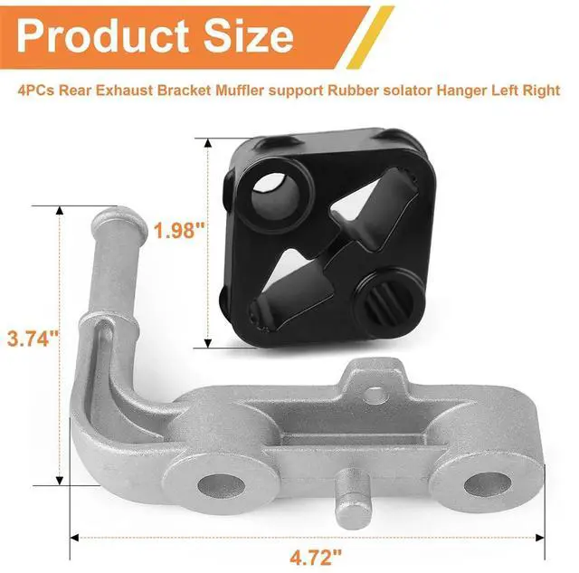 Alt view image 3 of 7 - Yingshan For Ram 1500 2019-2025 Exhaust Hanger Bracket 68275662Ab 68395841Aa 68519121Aa