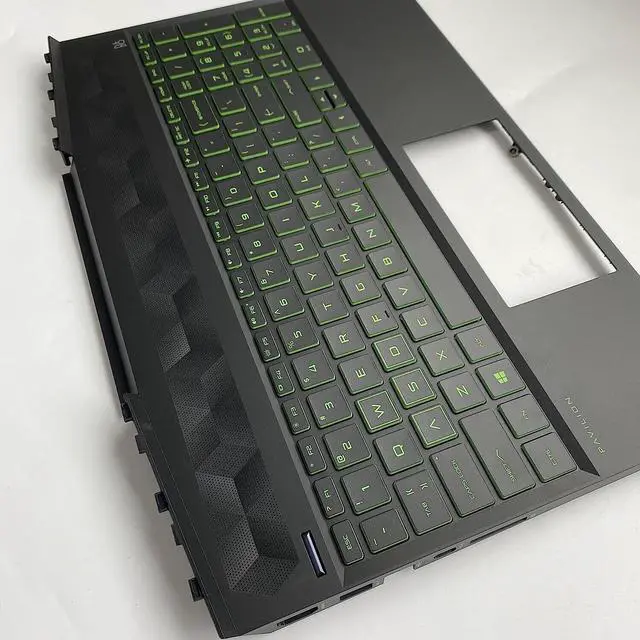 Alt view image 5 of 5 - for Gaming Pavilion 15-DK 15T-DK Palmrest Green Backlit Keyboard L57593-001