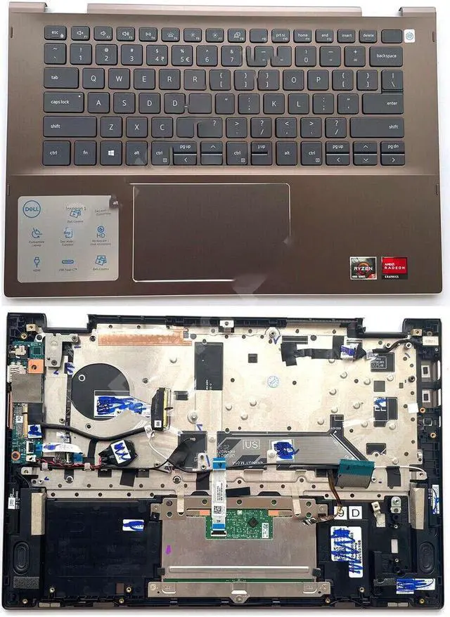 Main image of For Inspiron 14 7405 2-in-1 Laptop Palmrest Case US Keyboard 0MKCVW MKCVW