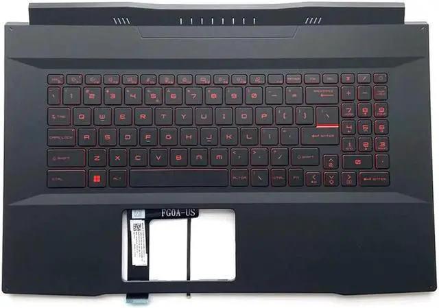 Alt view image 6 of 6 - Backlit US Keyboard for Katana GF66 MS-17L1 MS-17L3 Palmrest Upper Case