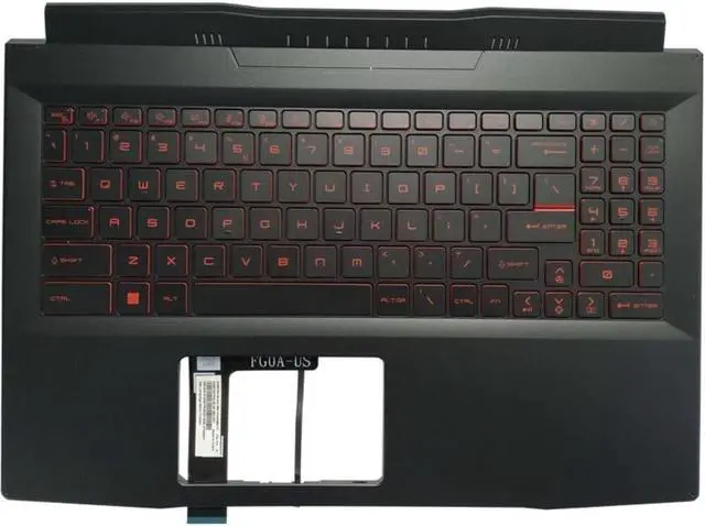 Main image of New Backlit US Keyboard for Pulse GL66 GF66 MS-1581 Red Palmrest Upper Cover