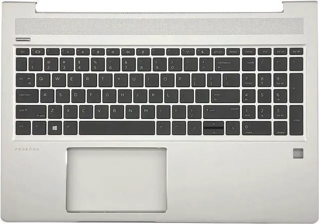 Main image of Replacement for Probook 450 455 G6 450 455R G7 Laptop Upper Case Palmrest with Non-Backlit Keyboard L45091-001 Sliver