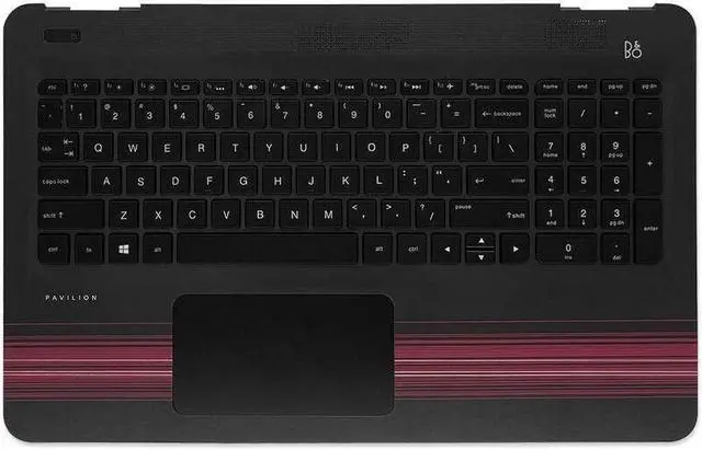 Main image of Back Cover for Pavilion 15-AU 15-AW Palmrest Keyboard & Touchpad Red Backlit 856035-001.001 Red
