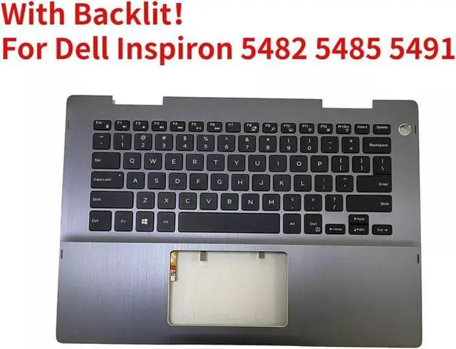 Alt view image 2 of 5 - For Inspiron 5482 5485 5491 Palmrest Backlit Keyboard 09VMHF 9VMHF Top Case