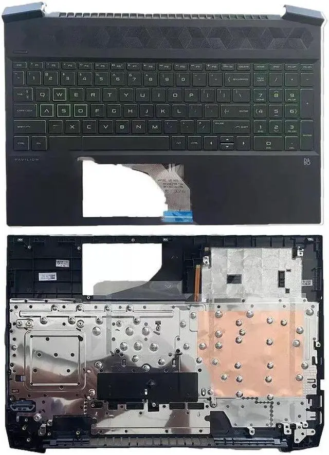 Main image of For Pavilion 15-EC Top Palmrest Keyboard Green Backlit L72597-001 L72598-001