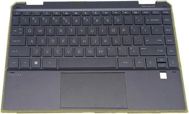 Alt view image 3 of 6 - Palmrest Backlit Keyboard Replacement for Spectre X360 13-AW L73748-001 Brown