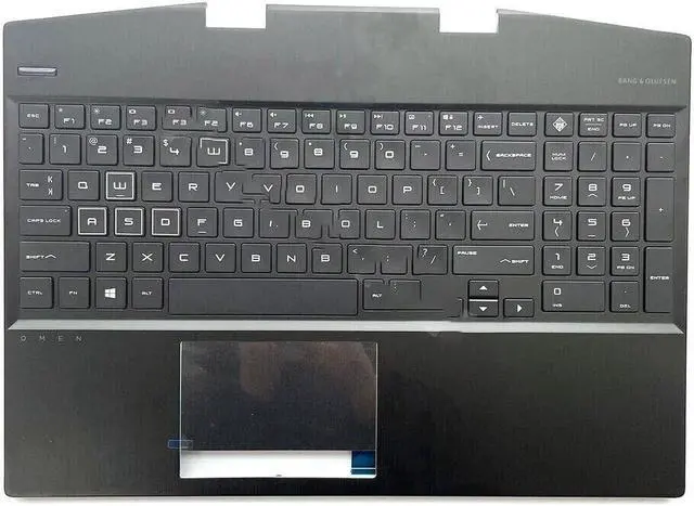 Main image of Top Case For HP Omen 15-DH Laptop Palmrest No TouchPad US Keyboard White Backlit AM2JZ000430