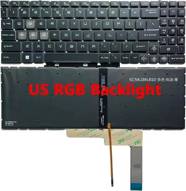 Main image of For Katana15 B13U B13UDXK B13V B13VEK B13VFK Laptop RGB Backlit US Keyboard