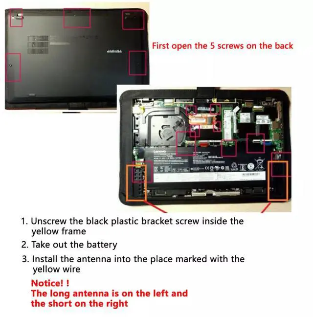 Alt view image 4 of 5 - 01YR426 For ThinkPad X1 Carbon 6th Gen 20KH 20KG WWAN Antenna WiFi Cable