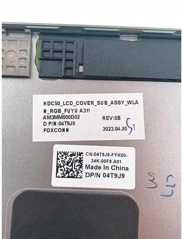 Alt view image 3 of 3 - 04T9J9 For Precision 7670 M7670 LCD Rear Top Lid Back Cover Silver Shell