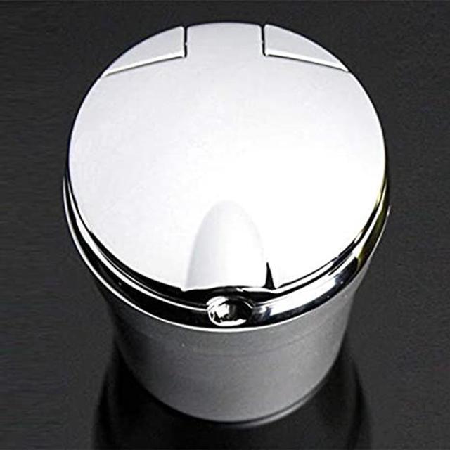 Detachable Stainless Steel Car Ashtray with Lid and LED Light