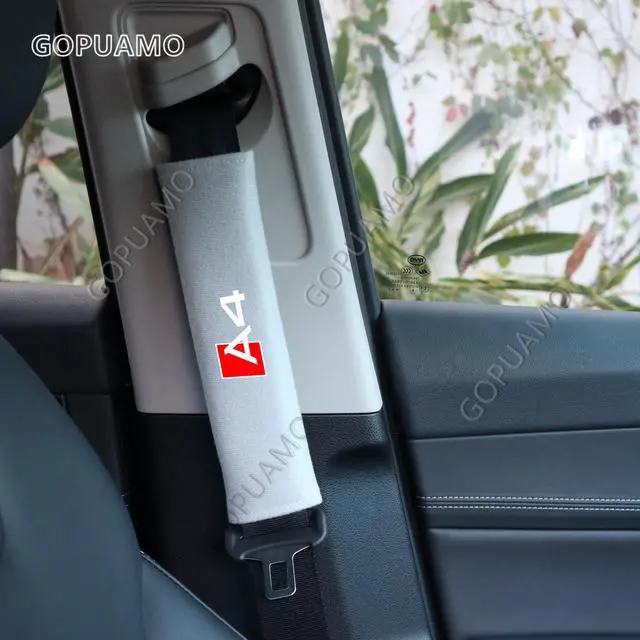 Alt view image 6 of 7 - GOPUAMO Car Seat Belt Cover for Audi A4 - Shock-Absorbing, Anti-Slip, and Soft Shoulder Protection, Prevents Clothing Pilling