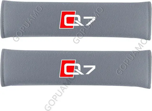 Main image of GOPUAMO Comfort strap shoulder protector for car seat belts for Audi Q7 - Shock-Absorbing, Anti-Slip, and Soft Shoulder Protection, Prevents Clothing Pilling Gray