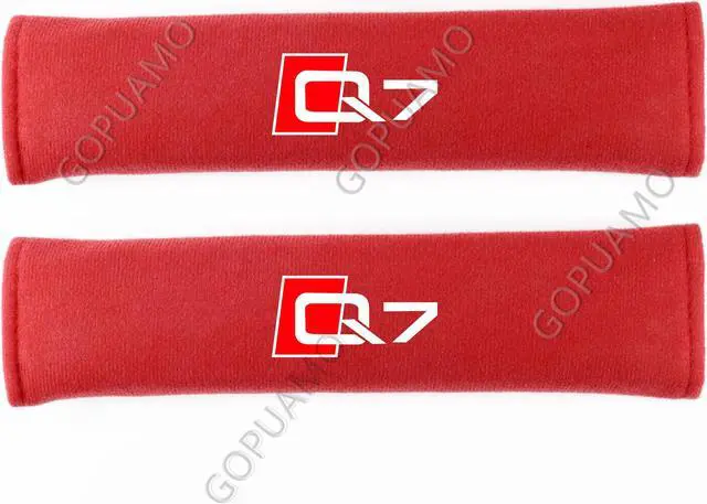 Alt view image 3 of 7 - GOPUAMO Comfort strap shoulder protector for car seat belts for Audi Q7 - Shock-Absorbing, Anti-Slip, and Soft Shoulder Protection, Prevents Clothing Pilling Gray