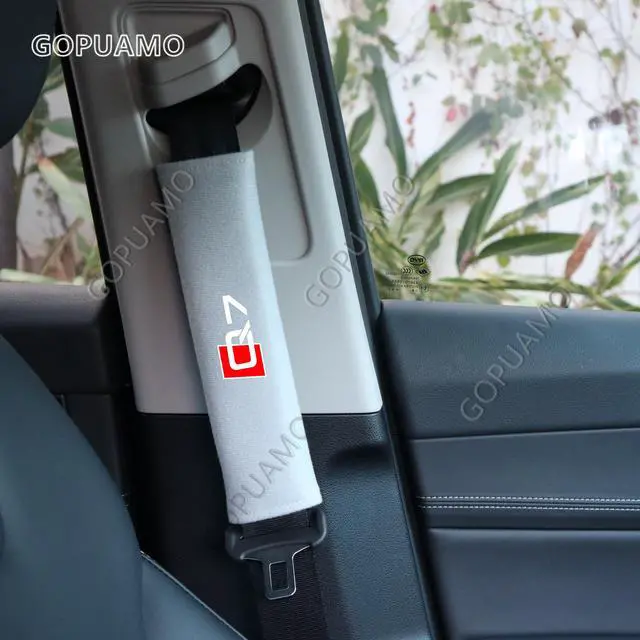 Alt view image 5 of 7 - GOPUAMO Comfort strap shoulder protector for car seat belts for Audi Q7 - Shock-Absorbing, Anti-Slip, and Soft Shoulder Protection, Prevents Clothing Pilling Gray