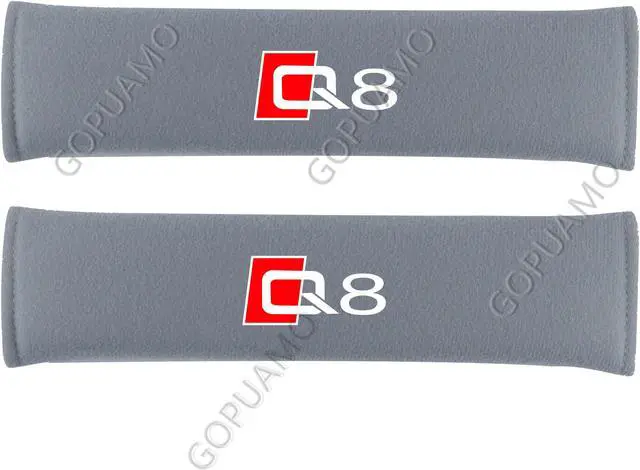 Main image of GOPUAMO Car Seat Belt Padding Pad for Audi Q8 - 2 Piece,Shock-Absorbing, Anti-Slip, and Prevents Clothing Pilling,Soft Shoulder Protection,Protection Gray