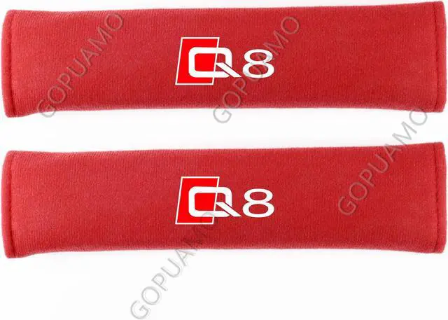 Alt view image 3 of 7 - GOPUAMO Car Seat Belt Padding Pad for Audi Q8 - 2 Piece,Shock-Absorbing, Anti-Slip, and Prevents Clothing Pilling,Soft Shoulder Protection,Protection Gray