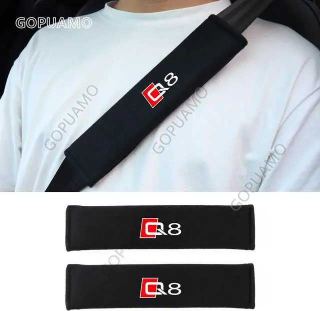 Alt view image 2 of 7 - GOPUAMO Car Seat Belt Padding Pad for Audi Q8 - 2 Piece,Shock-Absorbing, Anti-Slip, and Prevents Clothing Pilling,Soft Shoulder Protection,Protection Gray