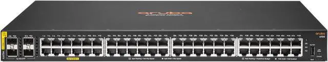Main image of HPE Aruba 6100 48G Class4 PoE 4SFP+ 370W Switch - JL675A switch - 48 ports - managed - rack-mountable
