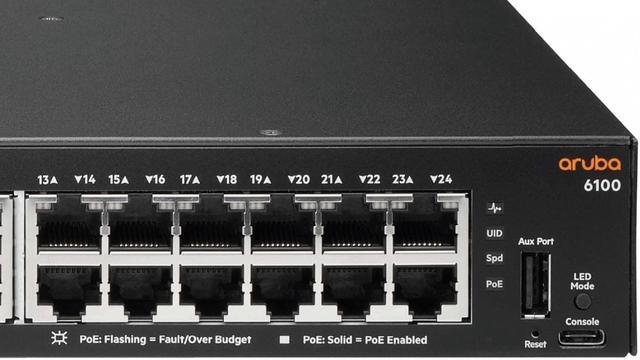 Main image of HPE Aruba 6100 24G Class4 PoE 4SFP+ - switch - 28 ports - managed - rack-mountable JL677A