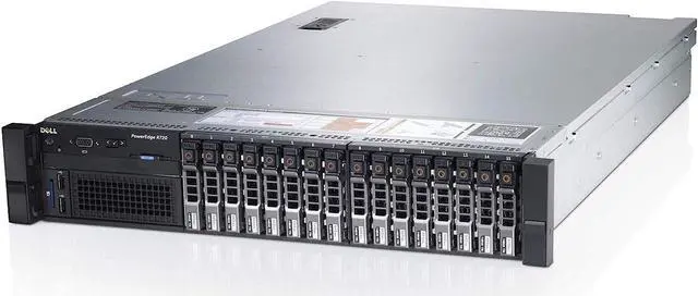 Main image of DELL PowerEdge R720 2U RackMount 64-bit Server 2×Six-Core E5-2630v2 Xeon 2.6GHz CPUs + 128GB PC3-12800 ECC RAM + 16×500GB SATA 2.5" SFF HDD, PERC RAID, 4×1GbE NIC, 2×Pwr Spply, iDRAC7, NO OS(re-newed)