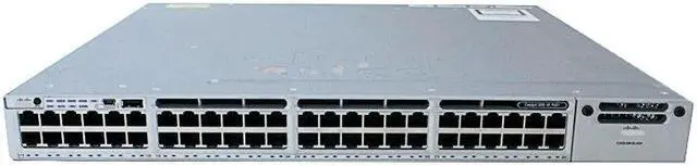 Main image of Catalyst C3850-48P Switch Layer 3 - 48 * 10/100/1000 Ethernet POE+ ports - IP Base - managed- stackable (WS-C3850-48P-S)