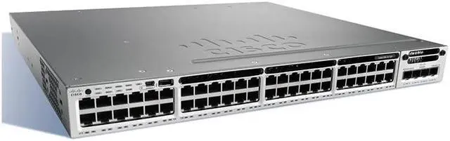 Main image of Catalyst 3850 Switch Layer 3 - 48 * 10/100/1000 Ethernet POE+ ports - IP service - managed- stackable WS-C3850-48P-E