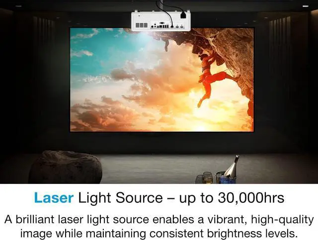 Alt view image 2 of 6 - Optoma UHZ50 Smart 4K UHD Laser Home Theater Projector | 3000 Lumens | HDR Adjustment Options | Cinematic Color | Flexible Installation 1.3x Zoom & Vertical Lens Shift | Works with Alexa & Google