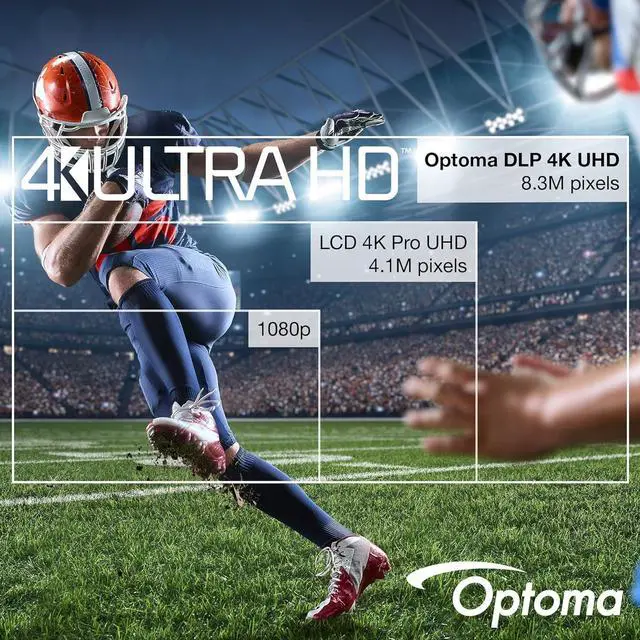 Alt view image 6 of 6 - Optoma UHZ66 Compact Long Throw True 4K UHD Laser Home Cinema and Gaming Projector, 4000 Lumens