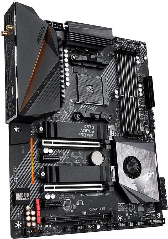 Alt view image 2 of 5 - GIGABYTE X570 AORUS PRO Wi-Fi (AMD Ryzen 3000/X570/ATX/PCIe4.0/DDR4/USB3.1/Realtek ALC1220-VB/Fins-Array Heatsink/RGB Fusion 2.0/2xM.2 Thermal Guard/Gaming Motherboard) X570 AORUS PRO WIFI
