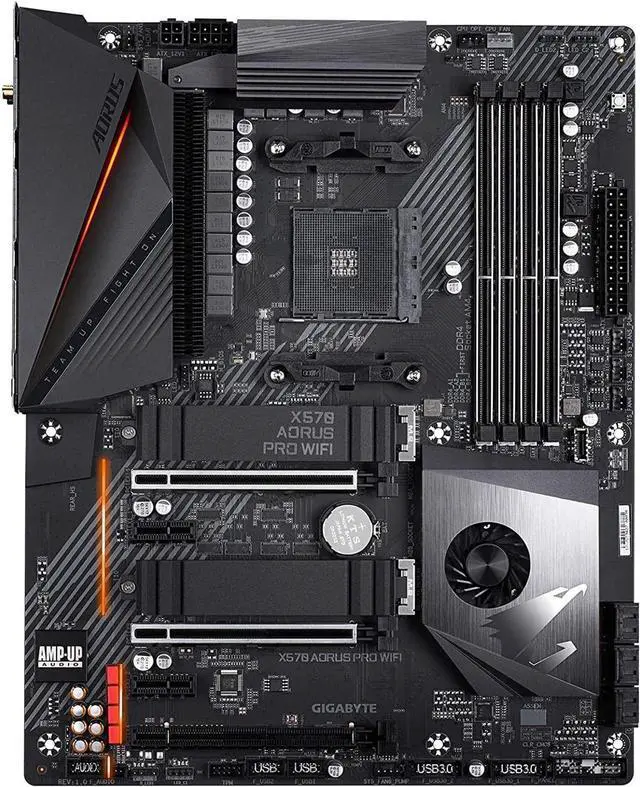 Alt view image 3 of 5 - GIGABYTE X570 AORUS PRO Wi-Fi (AMD Ryzen 3000/X570/ATX/PCIe4.0/DDR4/USB3.1/Realtek ALC1220-VB/Fins-Array Heatsink/RGB Fusion 2.0/2xM.2 Thermal Guard/Gaming Motherboard) X570 AORUS PRO WIFI