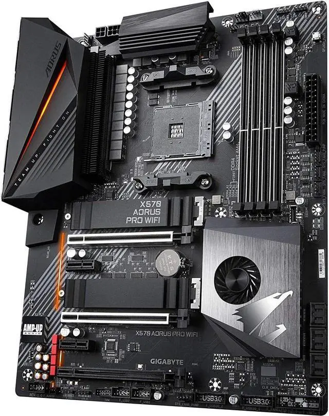 Alt view image 4 of 5 - GIGABYTE X570 AORUS PRO Wi-Fi (AMD Ryzen 3000/X570/ATX/PCIe4.0/DDR4/USB3.1/Realtek ALC1220-VB/Fins-Array Heatsink/RGB Fusion 2.0/2xM.2 Thermal Guard/Gaming Motherboard) X570 AORUS PRO WIFI