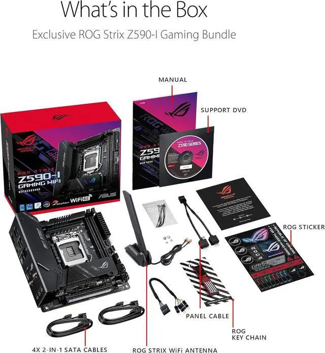 Alt view image 6 of 6 - ASUS ROG Strix Z590-I Gaming WiFi 6E LGA 1200 (Intel 11th/10th Gen) mini-ITX gaming motherboard