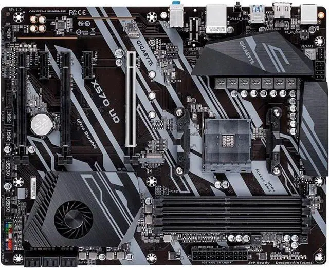 Alt view image 3 of 5 - GIGABYTE X570 UD (AMD Ryzen 5000/X570/ATX/PCIe4.0/DDR4/USB3.2 Gen 1/Realtek ALC887/M.2/Realtek GbE LAN/Gaming Motherboard)