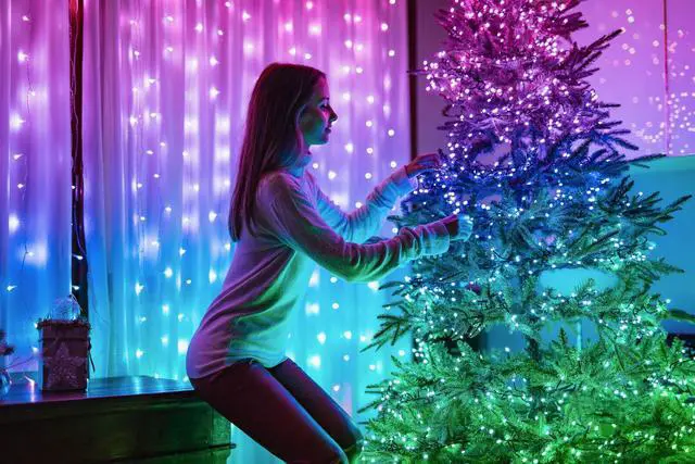 Alt view image 11 of 13 - Twinkly Strings App-Controlled Smart LED Christmas Lights 250 Multicolor & White