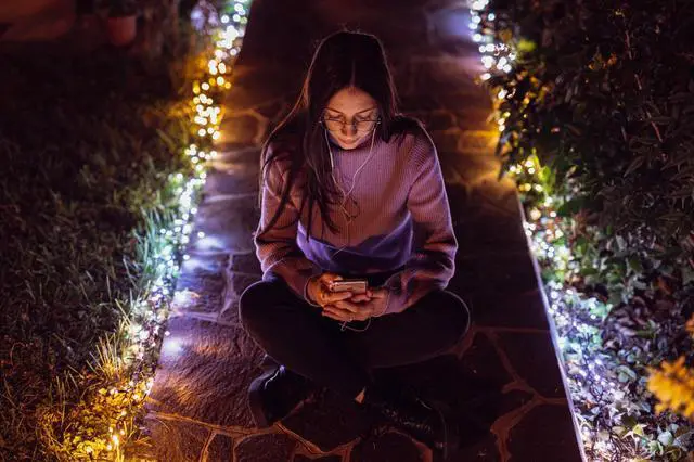Alt view image 13 of 16 - Twinkly Strings App-Controlled LED Christmas Lights 250 AWW (Amber & White)