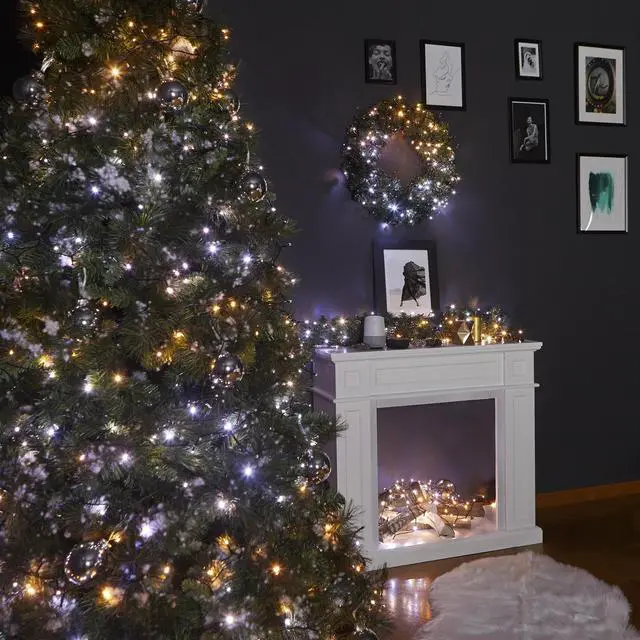 Alt view image 11 of 16 - Twinkly Strings App-Controlled LED Christmas Lights 250 AWW (Amber & White)