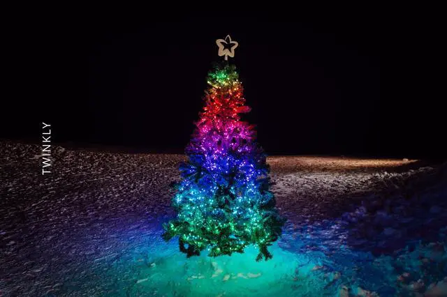 Alt view image 13 of 15 - Twinkly Cluster App-Controlled Smart LED Christmas Lights 400 Multicolor RGB