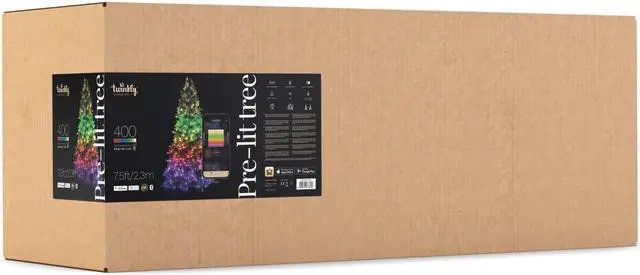 Alt view image 8 of 11 - Twinkly Pre-Lit Tree App-controlled 7.5-Ft Christmas Tree w/ 400 RGB+W LEDs