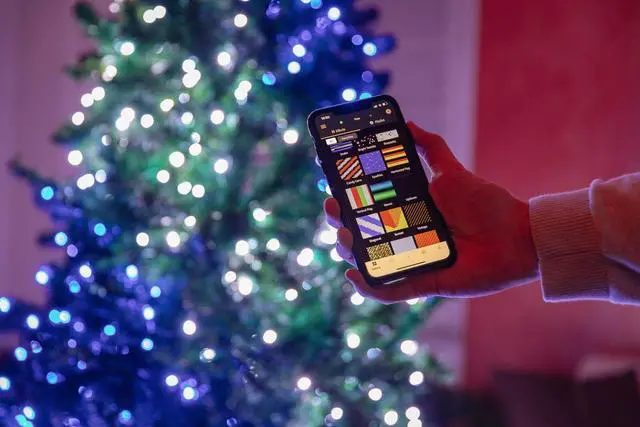 Alt view image 9 of 11 - Twinkly Pre-Lit Tree App-controlled 7.5-Ft Christmas Tree w/ 400 RGB+W LEDs