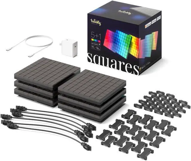 Alt view image 7 of 11 - Twinkly TWQ064STW07 Squares LED Panels 5+1 Combo Pack