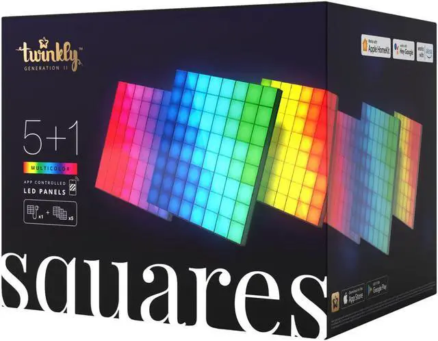 Alt view image 11 of 11 - Twinkly TWQ064STW07 Squares LED Panels 5+1 Combo Pack