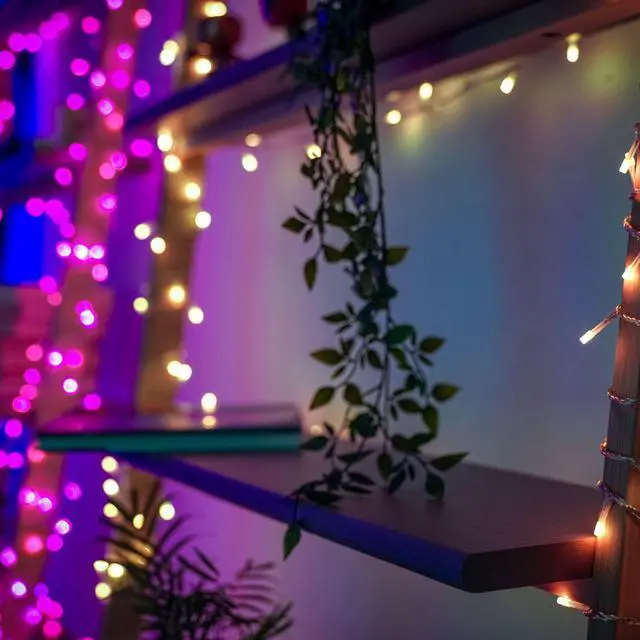 Alt view image 9 of 12 - Twinkly Icicle App-Controlled Smart LED Christmas Lights 190 Multicolor RGB 16ft