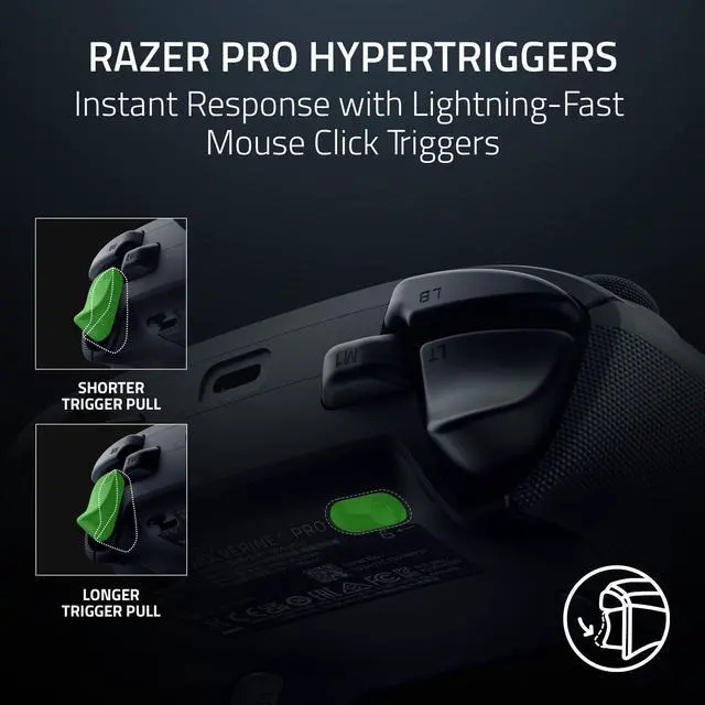 Alt view image 3 of 7 - RAZER Wolverine V3 Pro (Xbox Licensed) - Wireless Gaming Controller for Xbox Series X|S & PC - Black - NASA Packaging